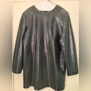 H&M Metallic Silver Shimmering Mini Dress NWT